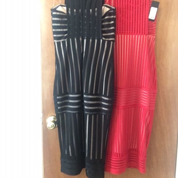 Sheer Black & Red Sleeveless 2 Dress BUNDLE New - Picture 3 of 7